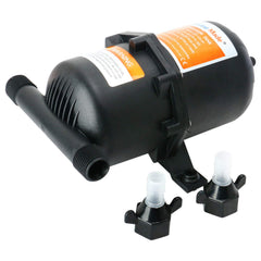 Amarine Made accumulator front view showing compact tank and label, improves pump life