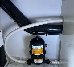Amarine Made automotive-style air valve close-up, allows quick pre-charge adjustments