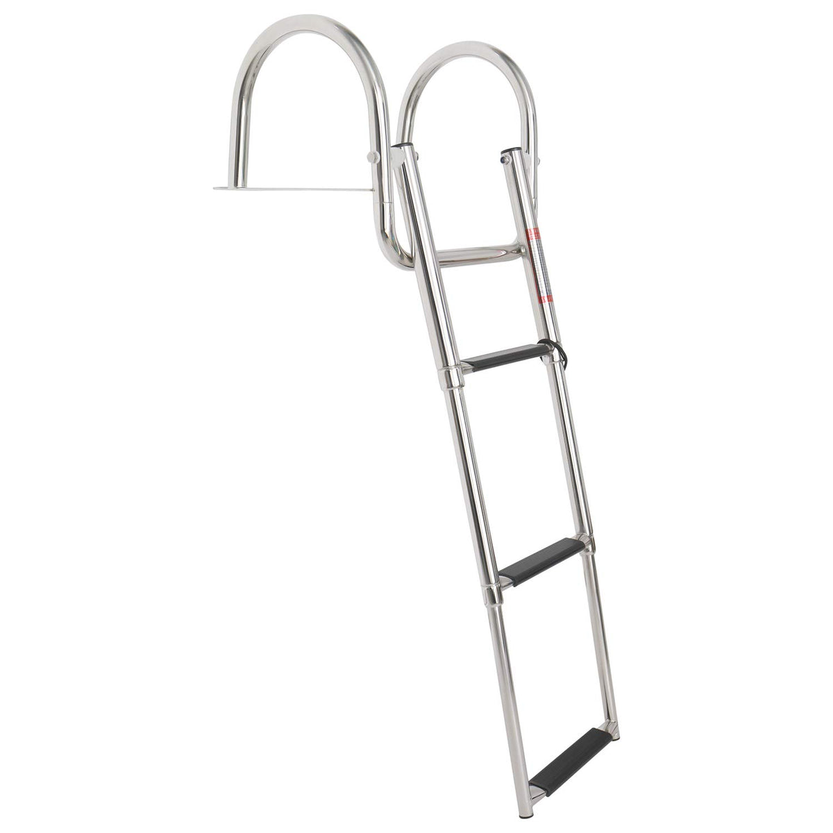 Amarine Made front view of ladder showing three steps and solid frame for safe boarding