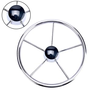 Amarine Made center cap and hub view showing included black cap for finished look