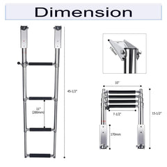 Amarine Made folded ladder against platform for neat storage