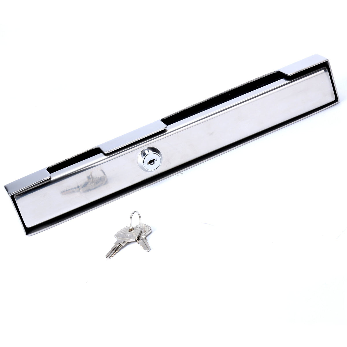 Amarine Made front view of outboard lock showing robust clamp and polished finish for security