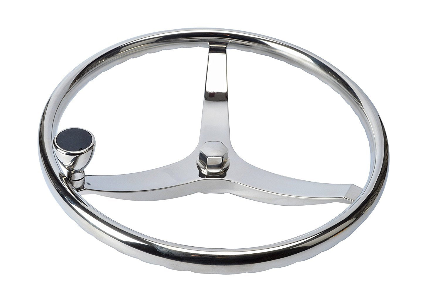 Amarine Made front view steering wheel shows polished look and fit