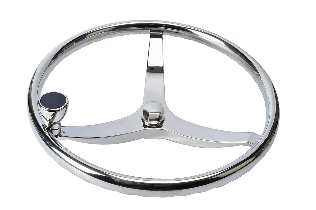 Amarine Made front view steering wheel shows polished look and fit