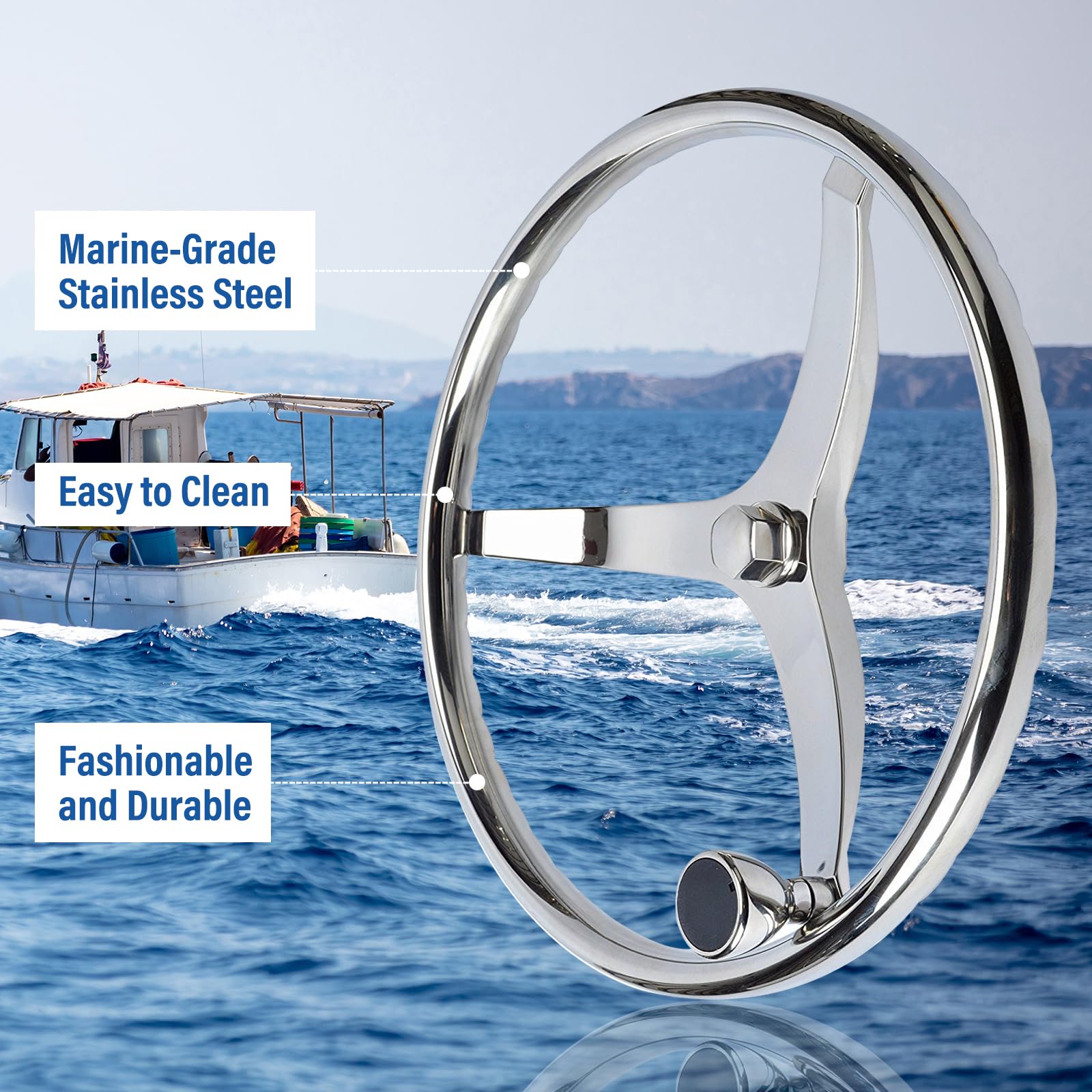 Amarine Made close-up of mirror-polished finish highlights corrosion resistance