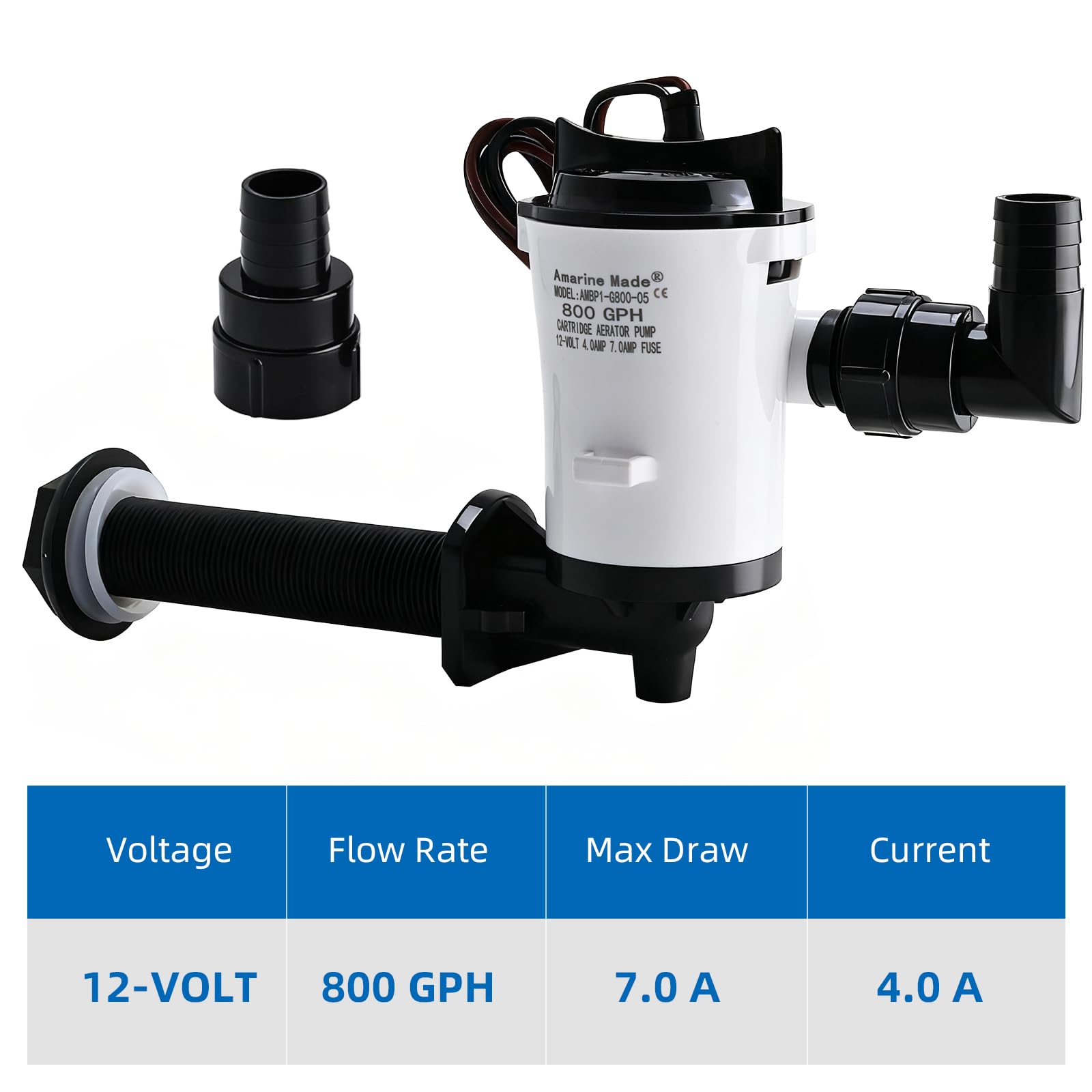 Amarine Made pump installed in livewell showing improved water circulation