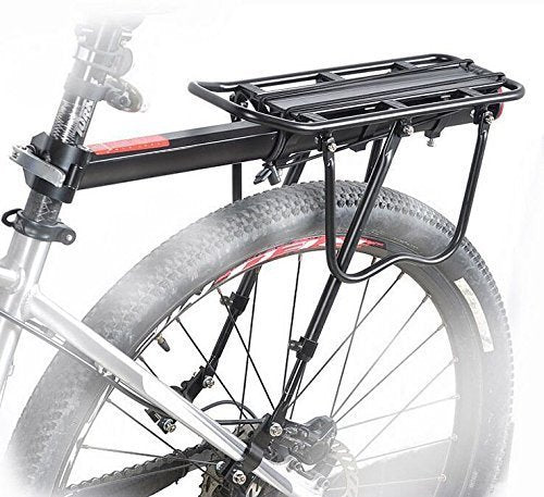 Amarine Made rack loaded with panniers in use showing secure transport benefit