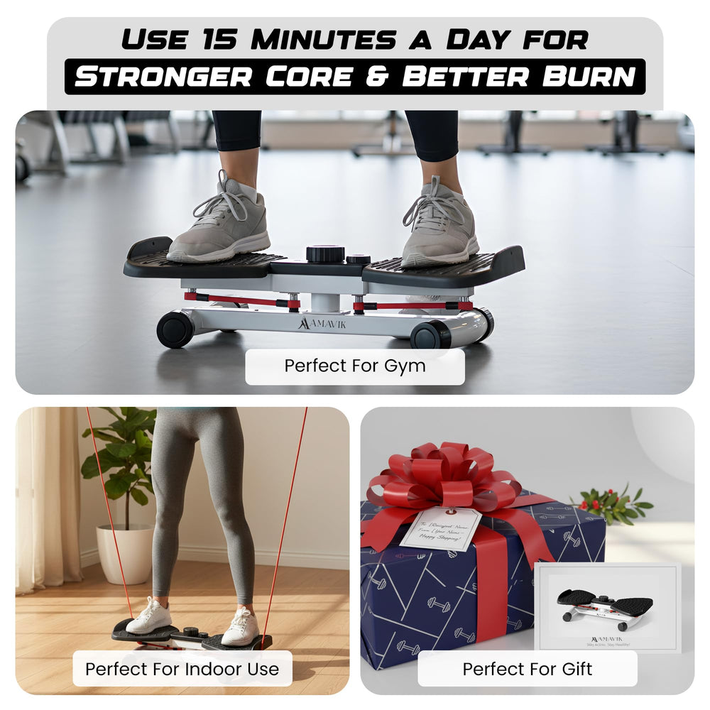 AMAVIK lifestyle setup in home gym demonstrating space-saving convenience