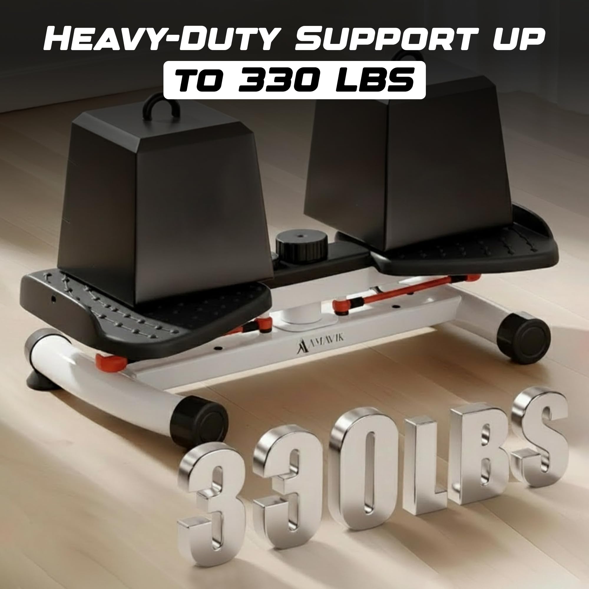 AMAVIK platform beside a foot showing scale and compact portability benefit