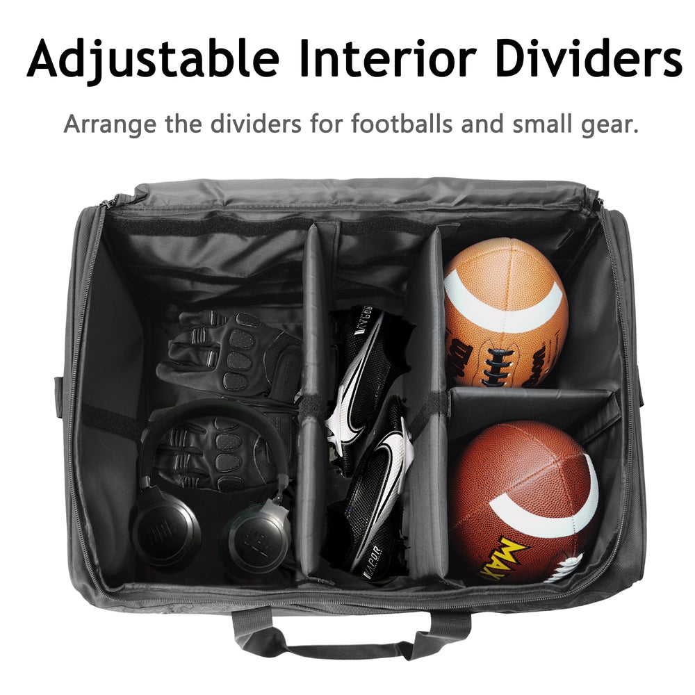 Amazing Fair adjustable dividers detail keeping footballs separated and secure
