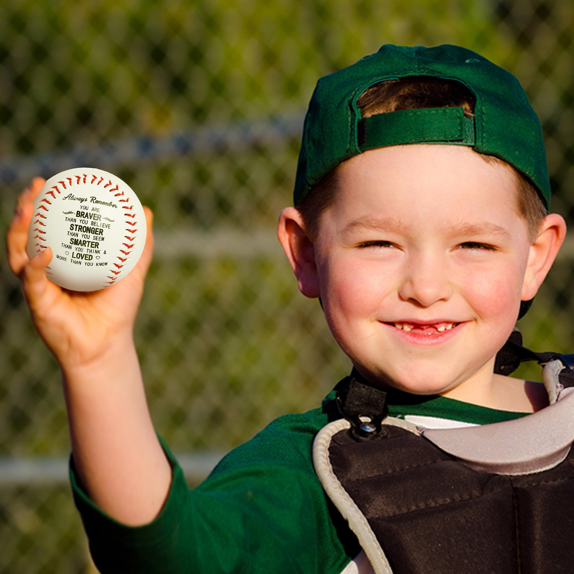 AMAZINGSUN young player holding the baseball, offers meaningful encouragement
