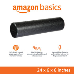Amazon Basics foam roller close-up texture highlighting durable surface and grip