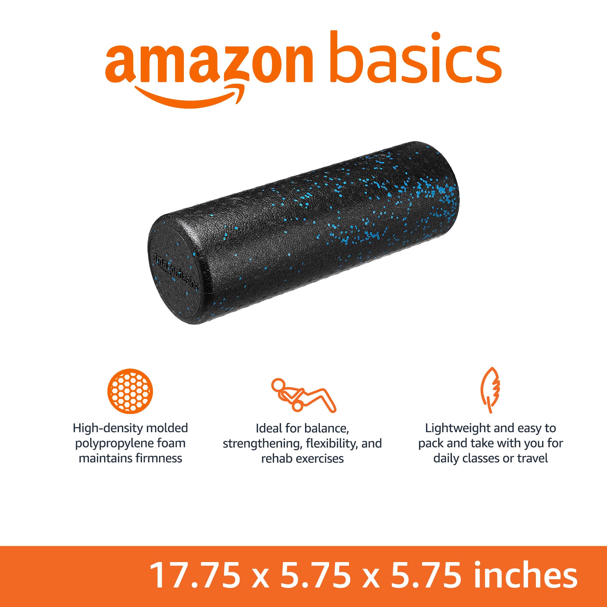 Amazon Basics foam roller close-up texture highlight showing dense foam for lasting support