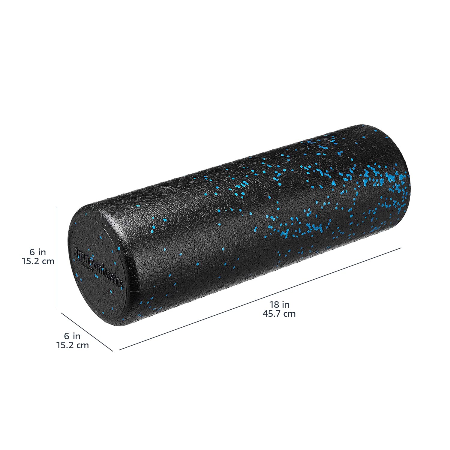 Amazon Basics foam roller molded edge detail illustrating comfortable contact and control