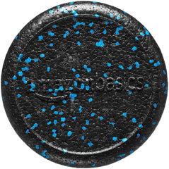 Amazon Basics foam roller in use for upper back release demonstrating effective relief