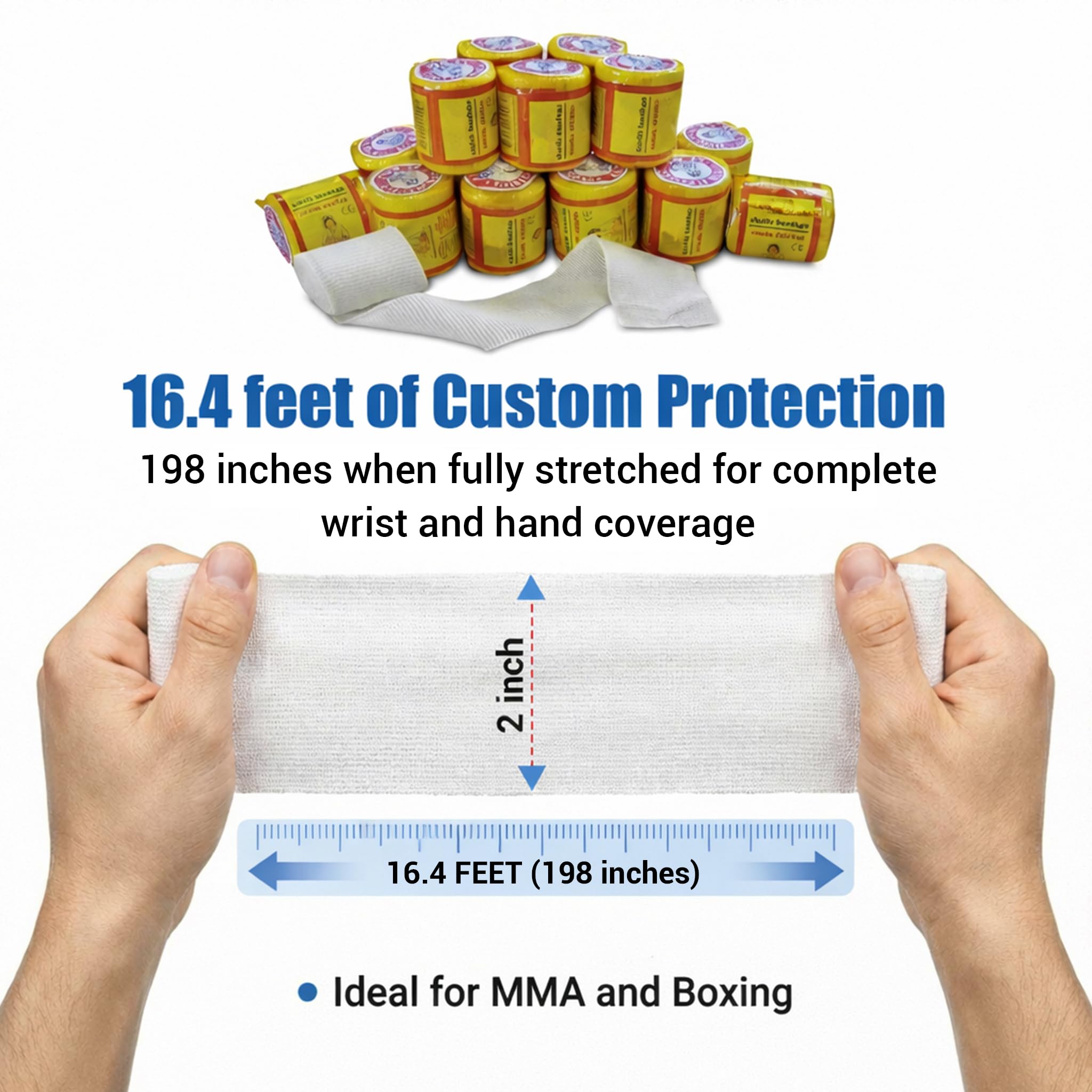 Ambra LeRoy unrolled bandage showing full stretched length for customizable coverage
