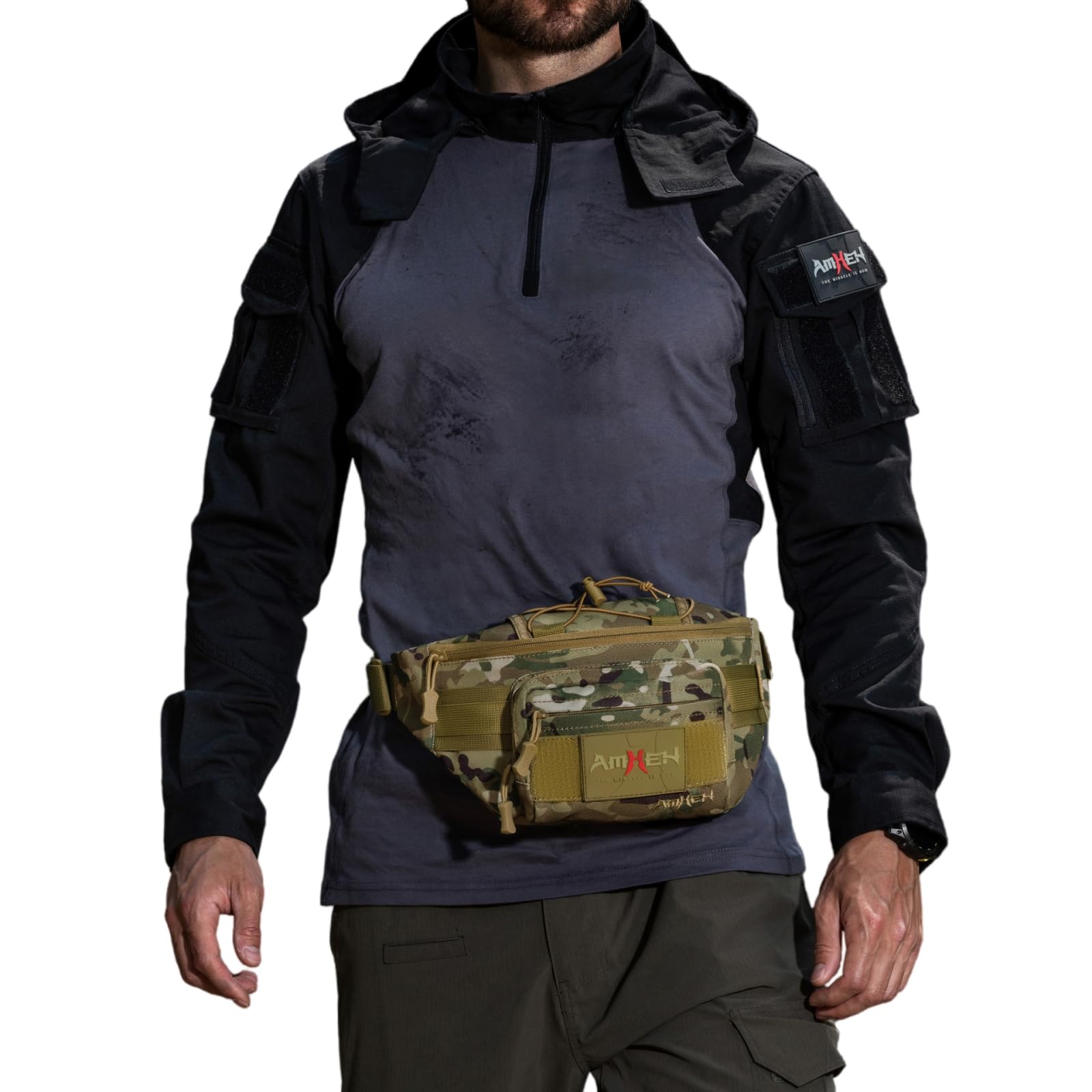 AMHEH camo open main compartment showing organized storage benefit
