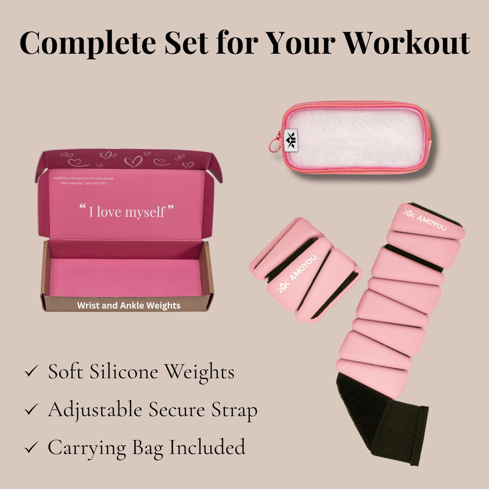 AMOYOU carry bag with weights displayed for tidy storage and portable workouts