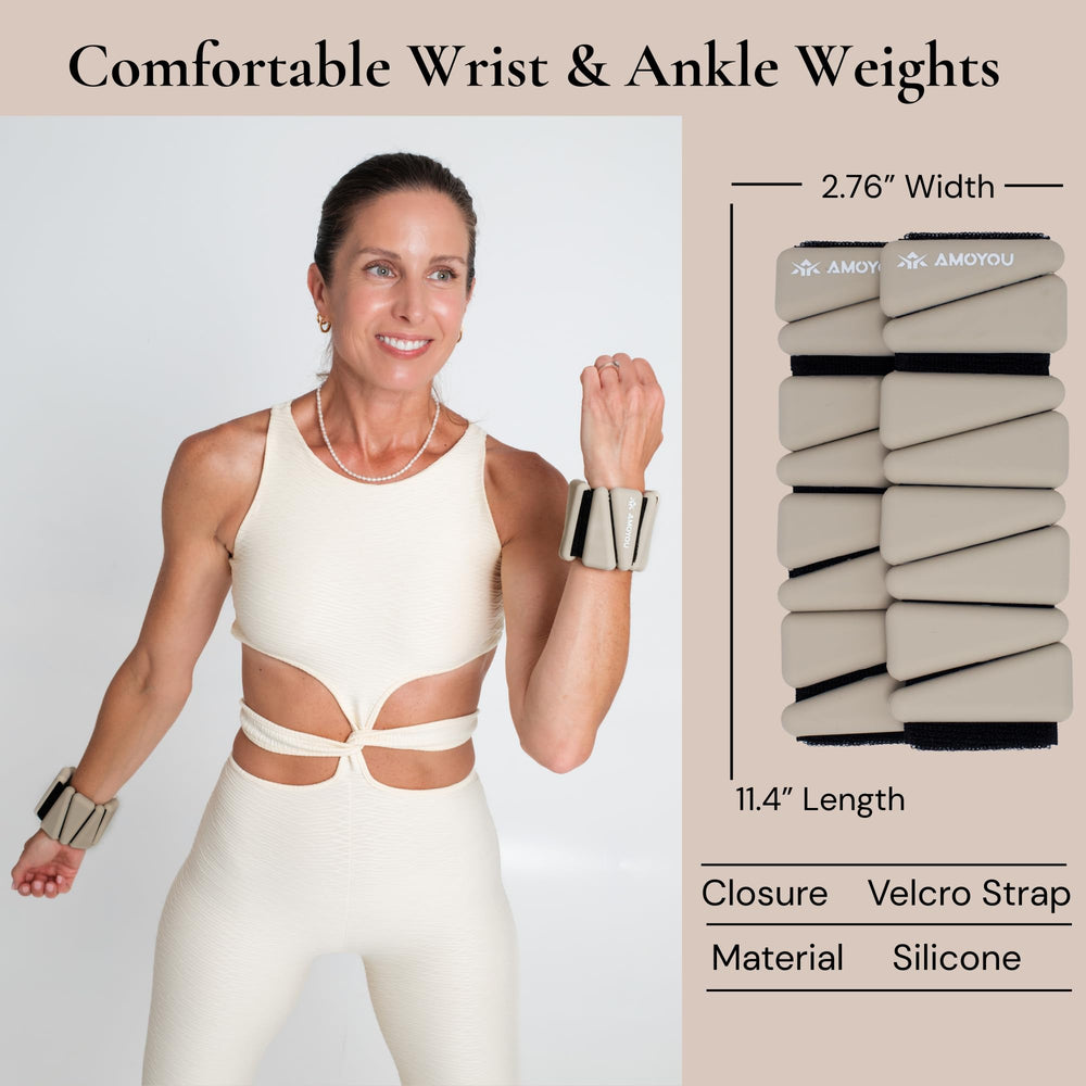 AMOYOU detailed view of Velcro strap and label showing secure, no-bounce fit