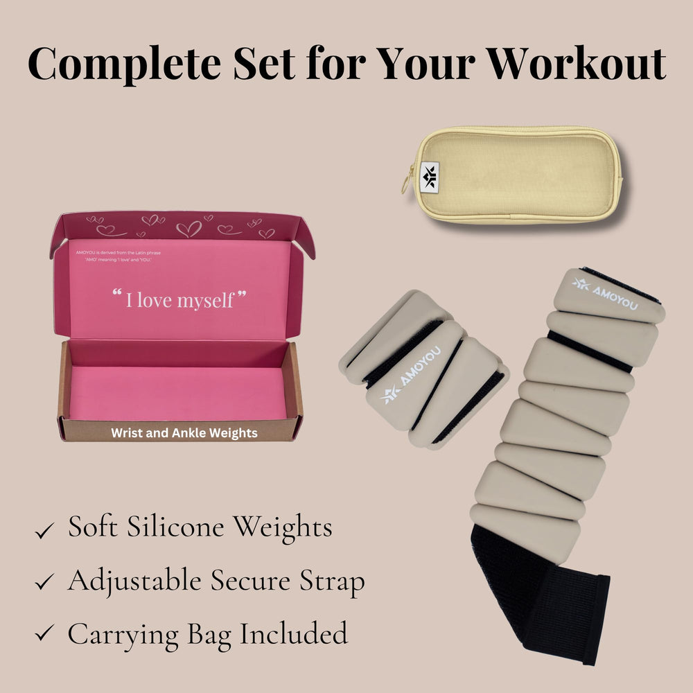 AMOYOU weights packed in a gym bag showing portability and storage convenience