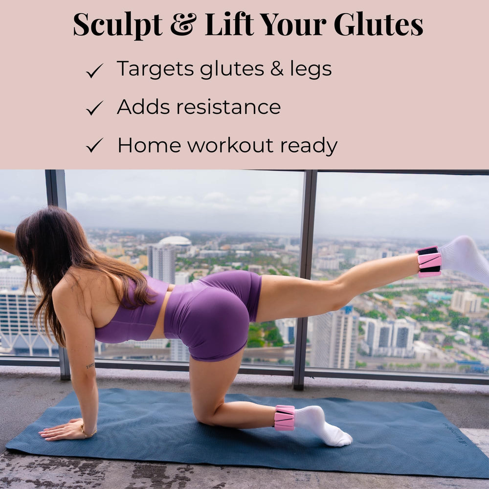 AMOYOU wrist weight worn during Pilates demonstrating added resistance and stability