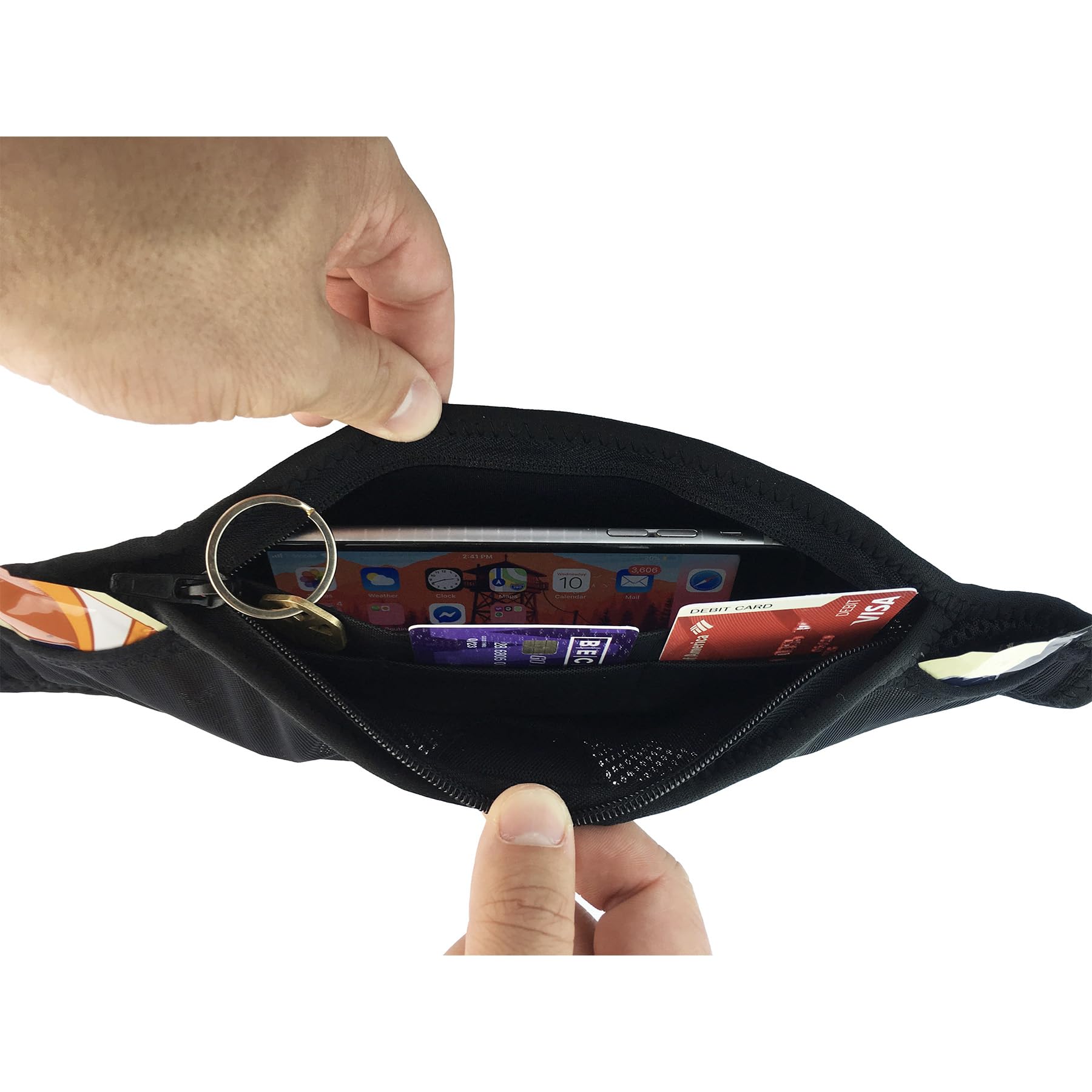 Amphipod open main compartment showing divider and organized storage