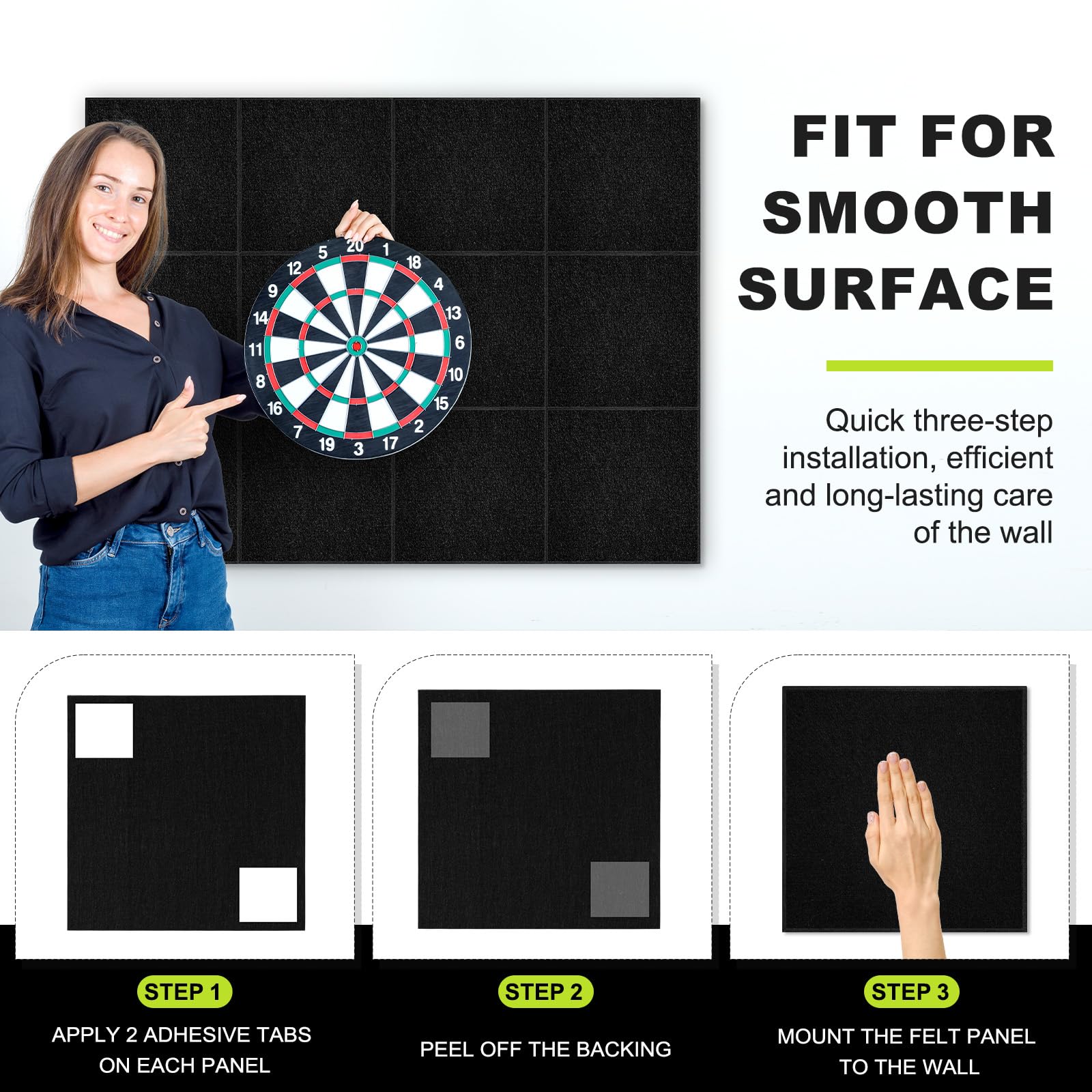 AMUSIGHT protector installed behind a dartboard preventing wall damage
