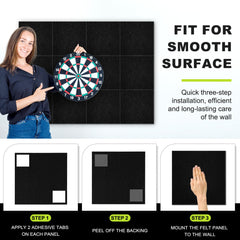 AMUSIGHT protector installed behind a dartboard preventing wall damage