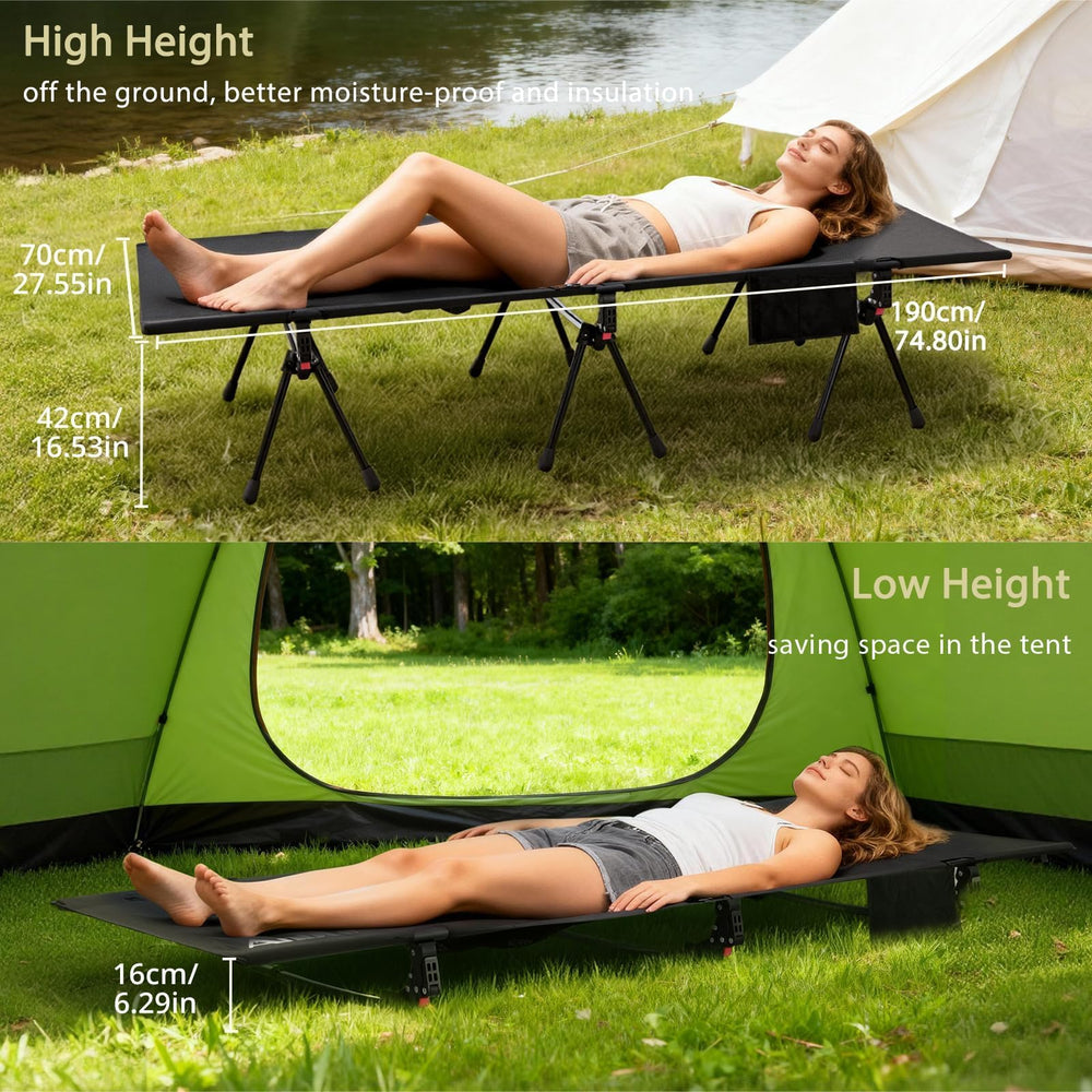 Anbte at low height inside tent fits low ceilings and provides stability