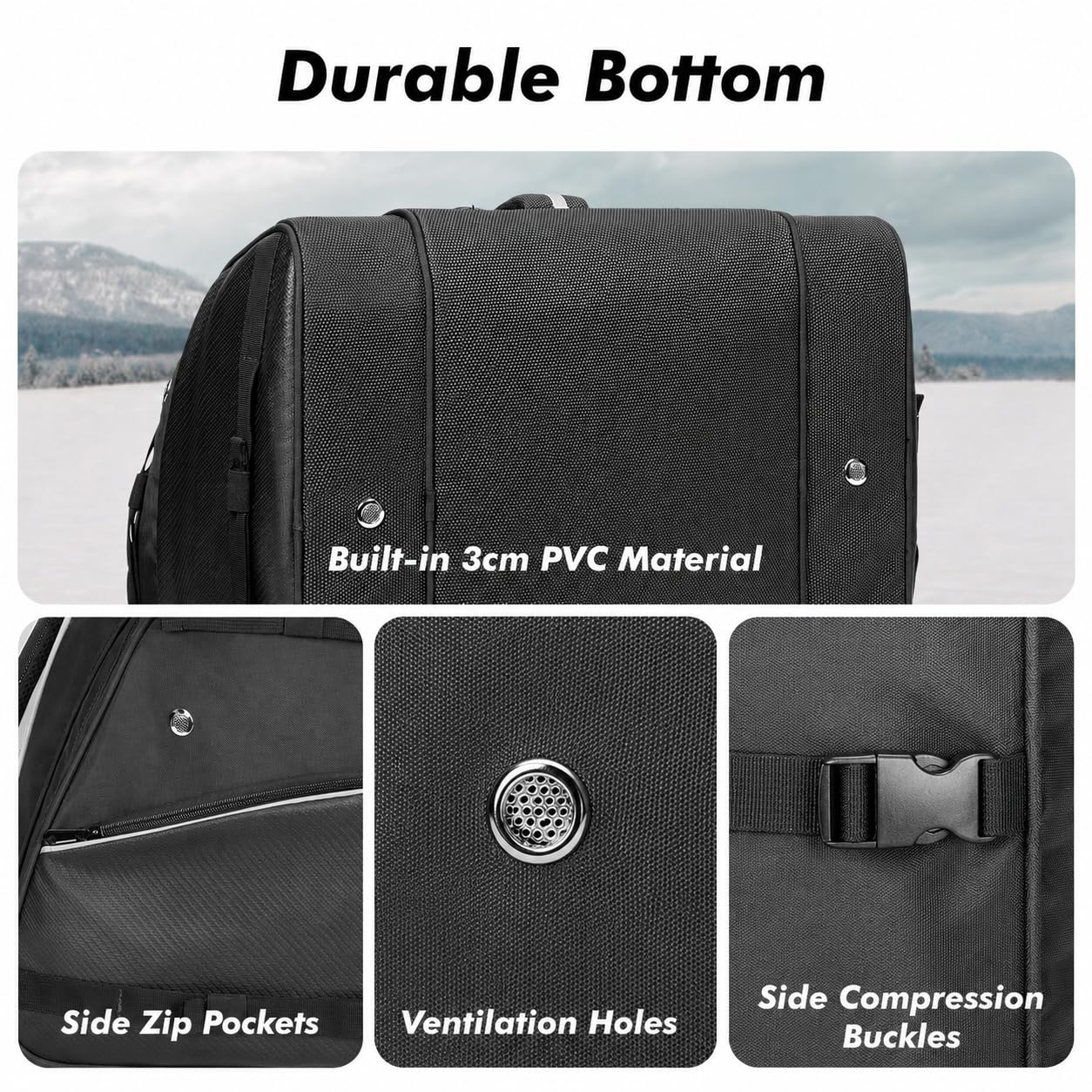 ANCHOM padded back panel and shoulder straps offering comfort on hikes