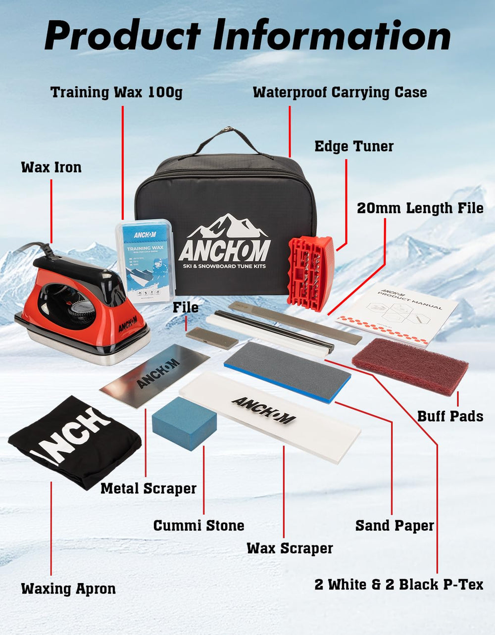 ANCHOM complete kit laid out in open case demonstrating organized travel-ready storage