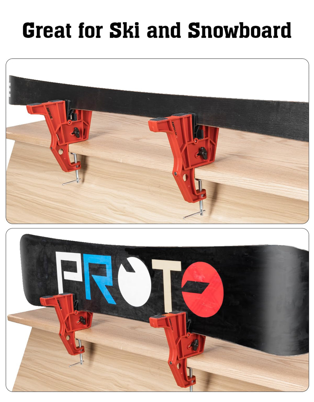 ANCHOM vertical clamp hold enabling precise edge filing and sharpening control