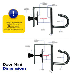 Anchor Gym anchor installed at top of door enabling overhead pulls and lat work