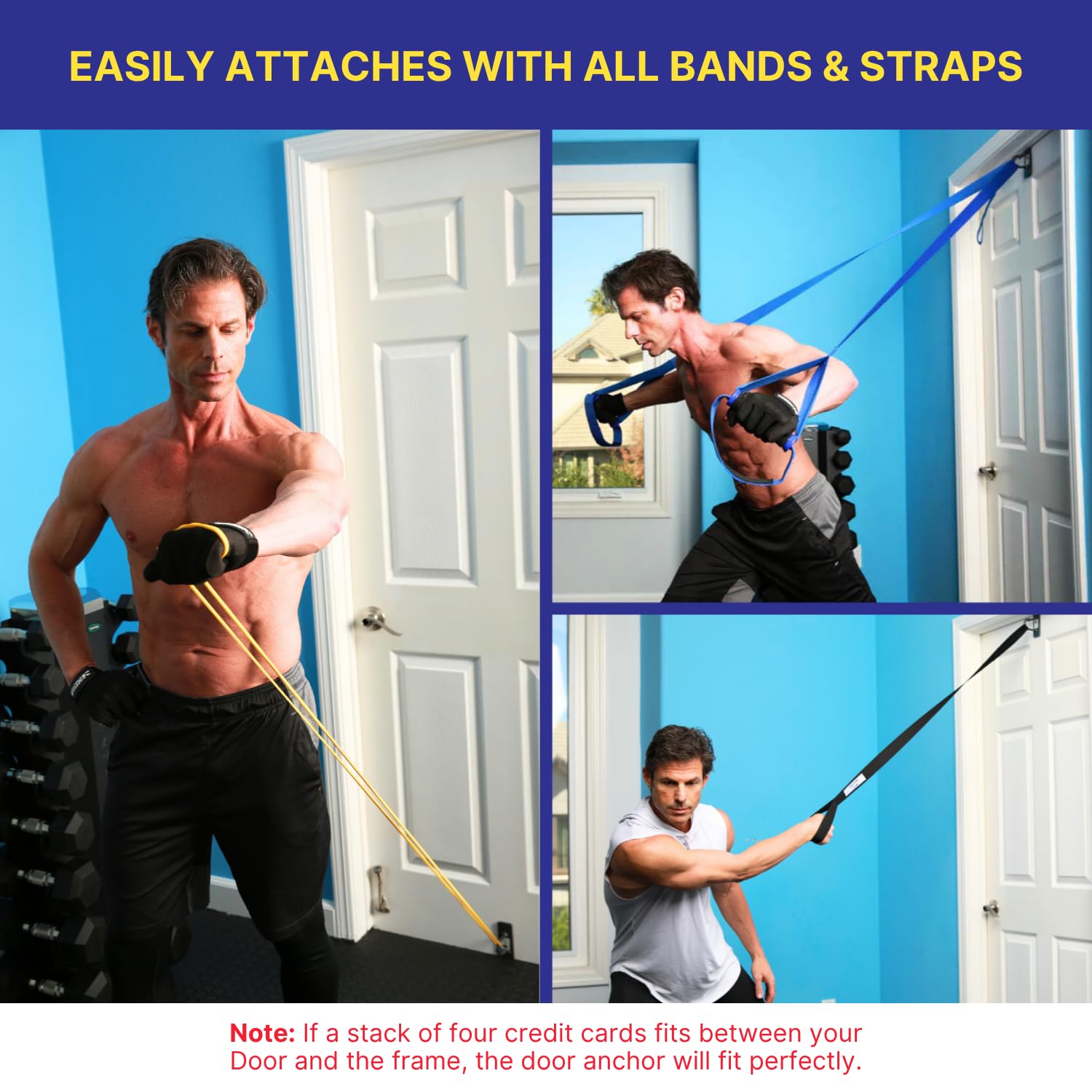 Anchor Gym anchor with resistance band in use demonstrating full-body workout setup
