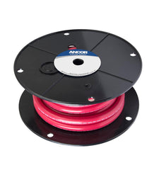 Ancor 2/0 AWG red cable front view showing length and rugged insulation for marine reliability