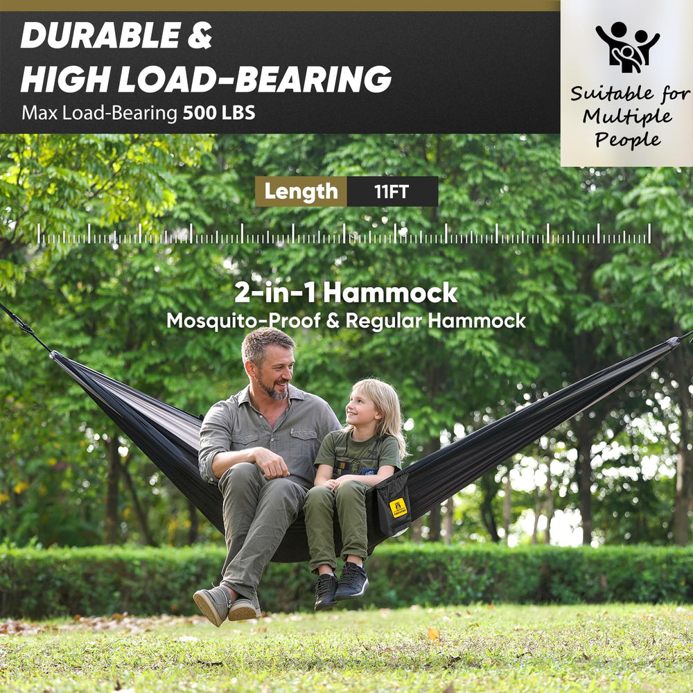 ANDVANA straps hung between trees showing easy adjustment and secure hold