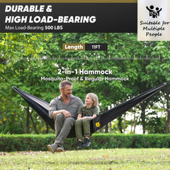 ANDVANA straps hung between trees showing easy adjustment and secure hold