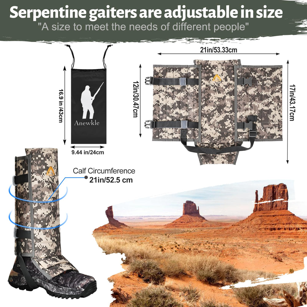 Anewkle gaiter next to ruler showing adjustable fit range and sizing clarity