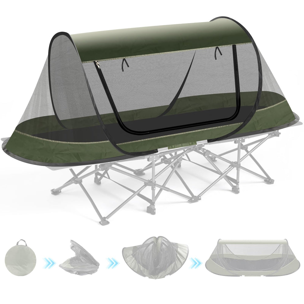 ANGAR front view of pop up mosquito tent showing full protection and quick setup