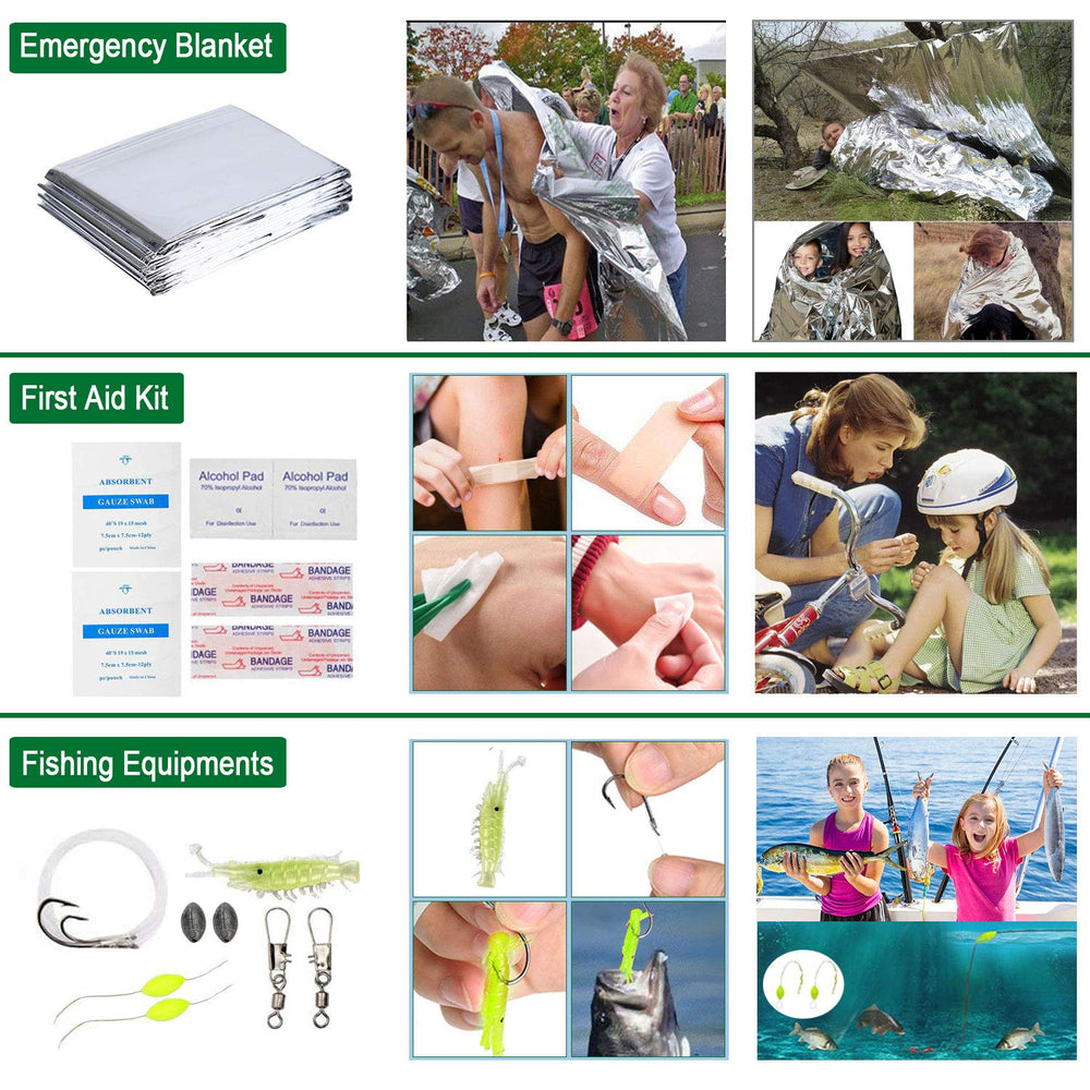 Angieast open kit layout displaying neatly organized survival tools and first-aid items for convenience