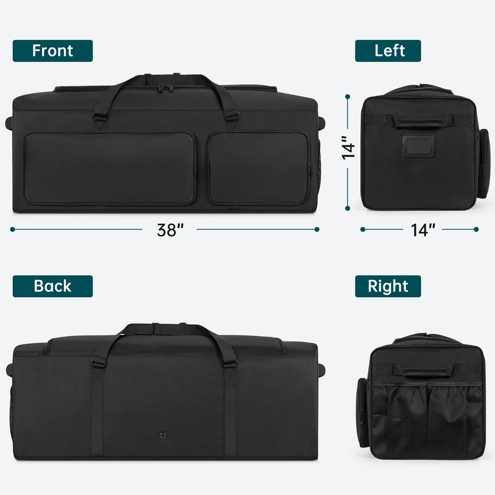 ANILD open bag interior displaying 125L capacity for gear and efficient packing benefit