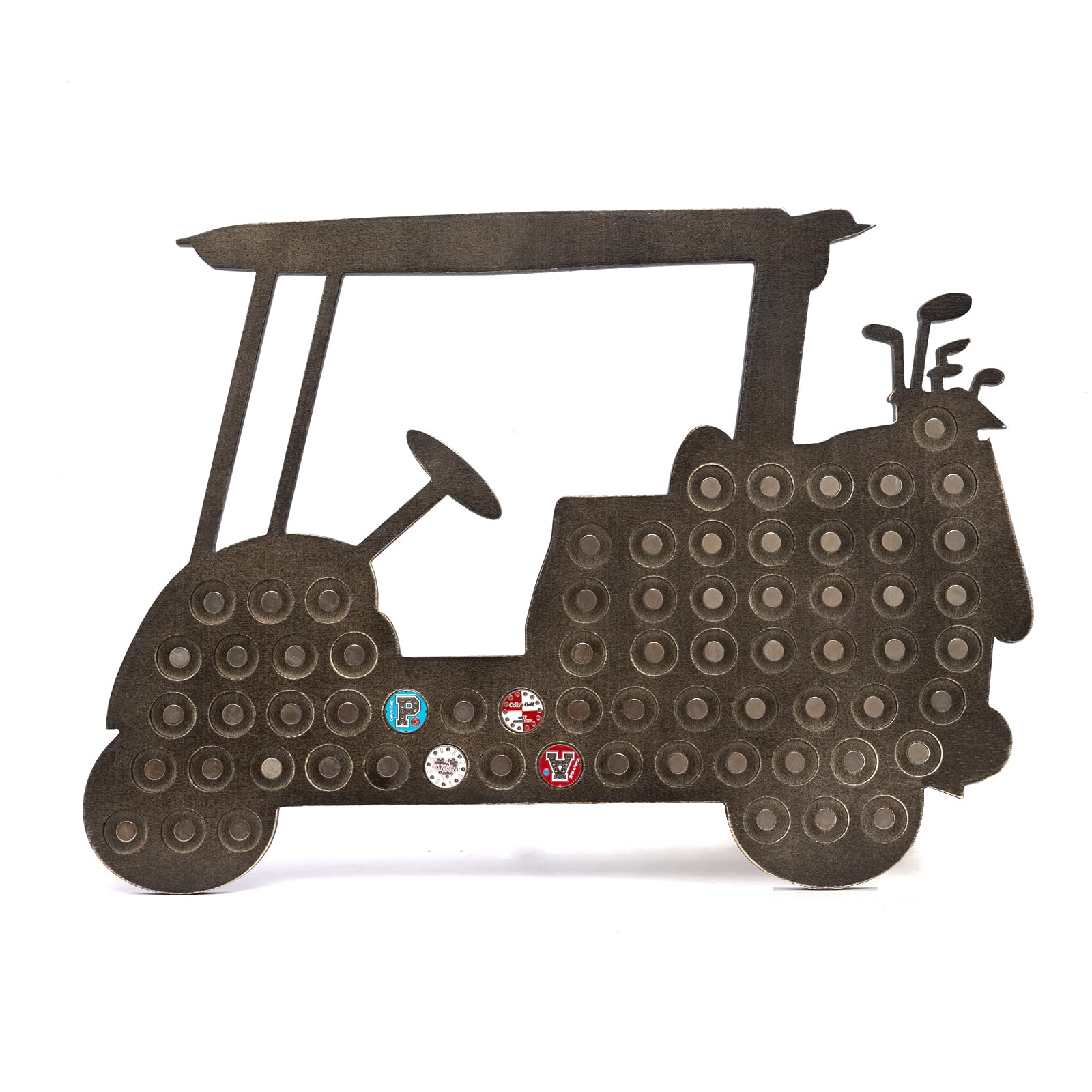 ANLYAWX front view golf cart display showing organized markers and visual impact