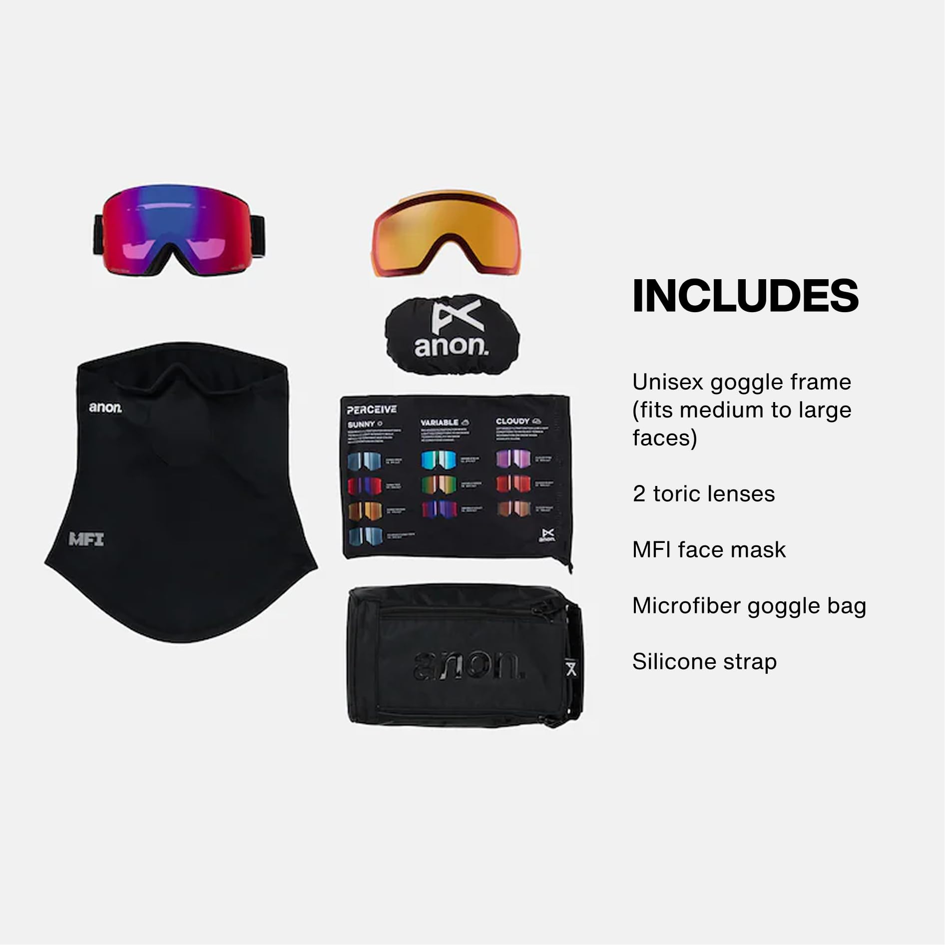 Anon M5 with microfiber bag showing safe storage and scratch protection