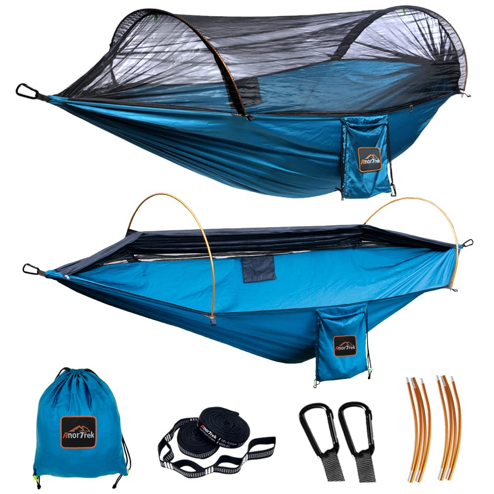 AnorTrek packed hammock in carry bag showing portability and quick grab-and-go