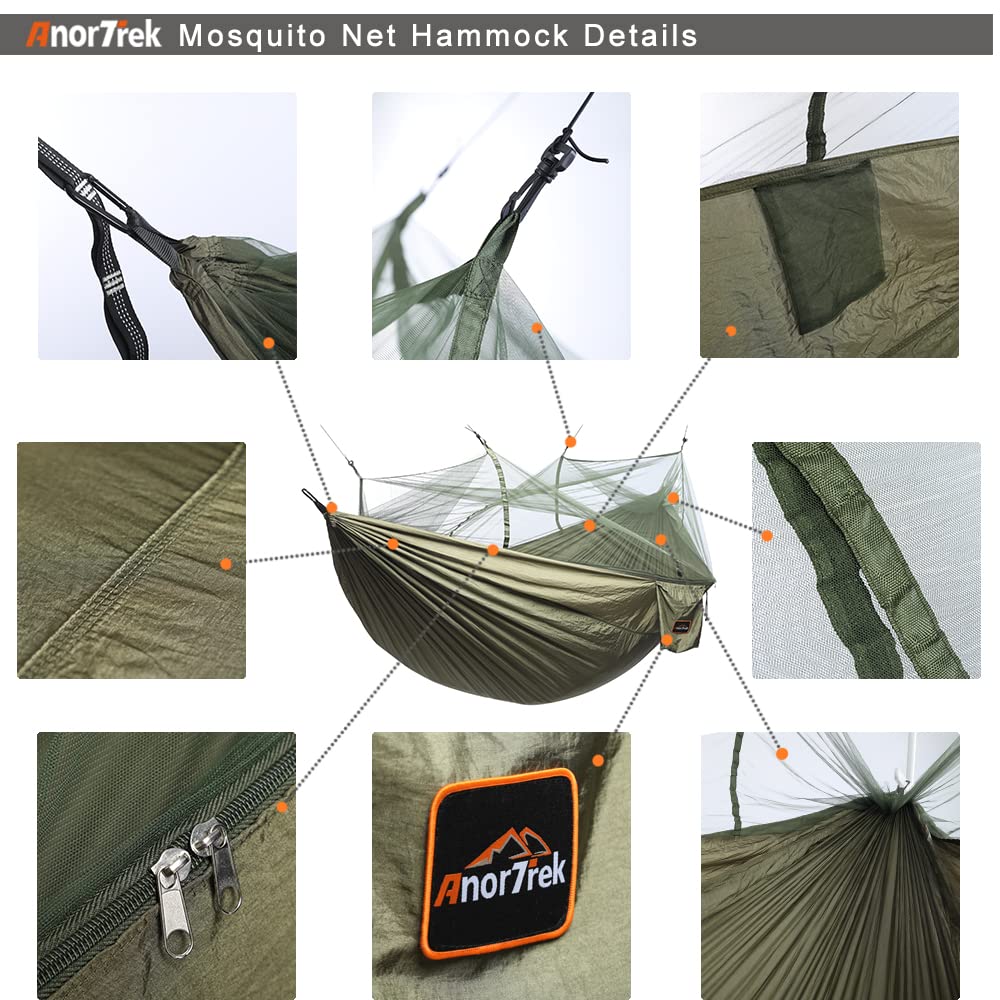 AnorTrek tree straps and carabiners laid out to show secure quick setup