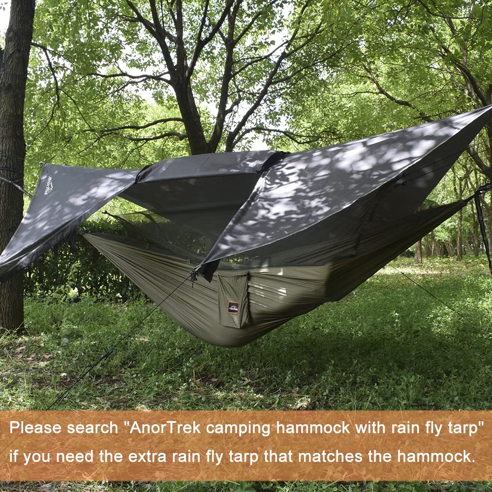 AnorTrek hammock hung between trees showing comfortable outdoor use