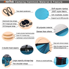 AnorTrek open hammock with mosquito net providing protected comfortable rest