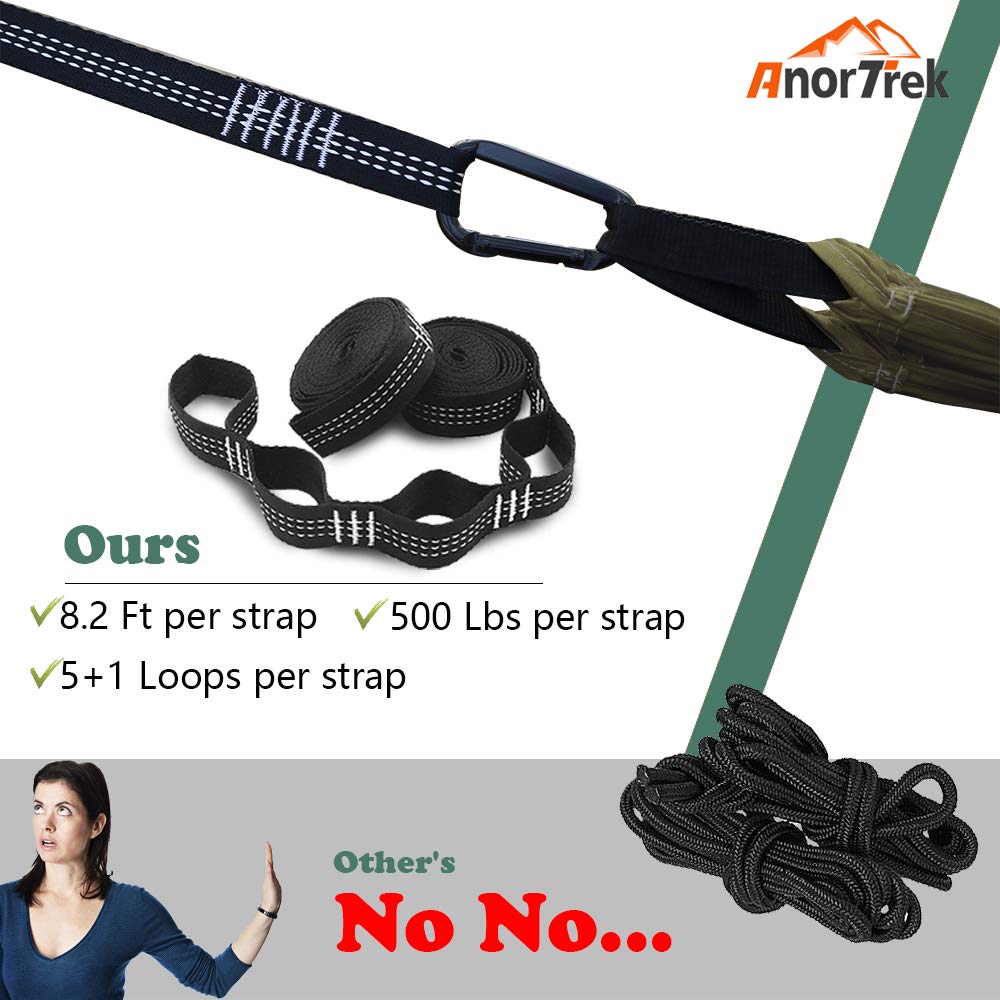 AnorTrek double hammock with net open for bug-free sleeping benefit