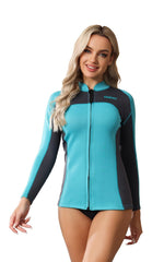 AnParc front-zip wetsuit jacket showing fit and quick entry benefit