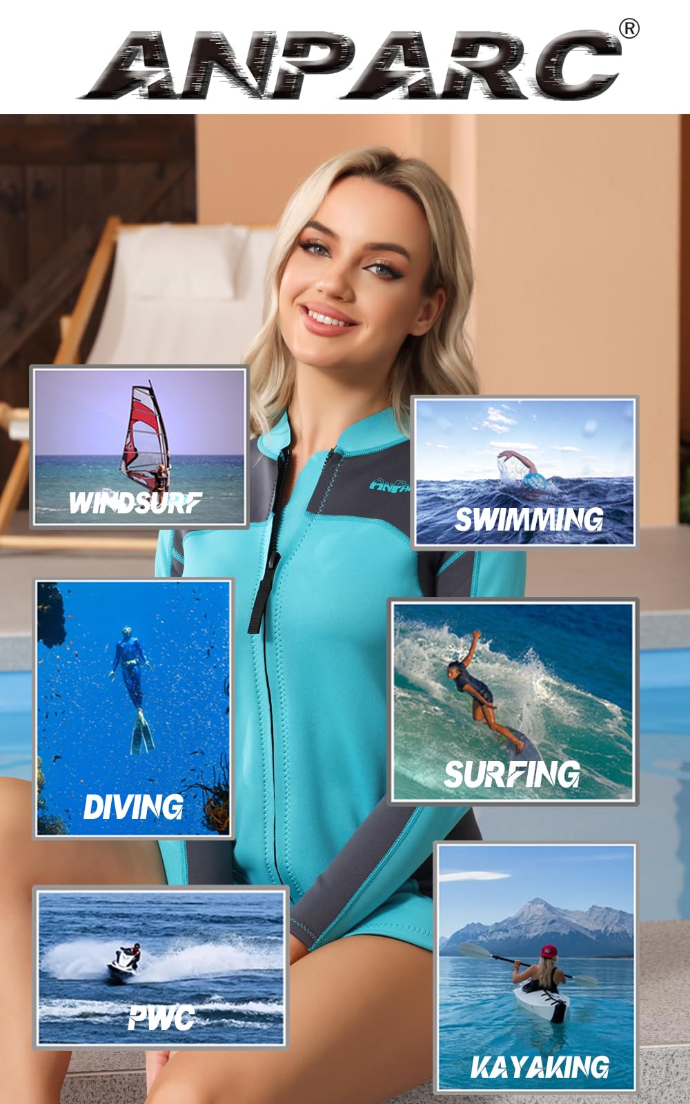 AnParc lifestyle surfing scene showing protection and mobility benefit
